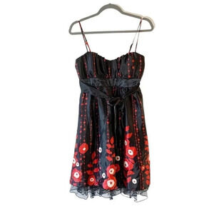 Speechless Red Black Floral‎ Fun Party Dress Juniors Size 9 New Homecoming Dance